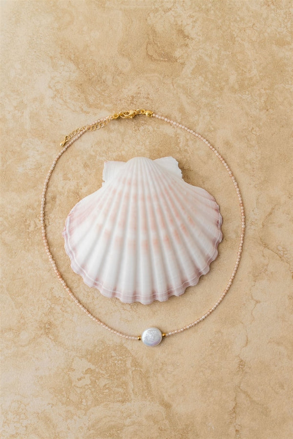 Koa Necklace Round Pearl