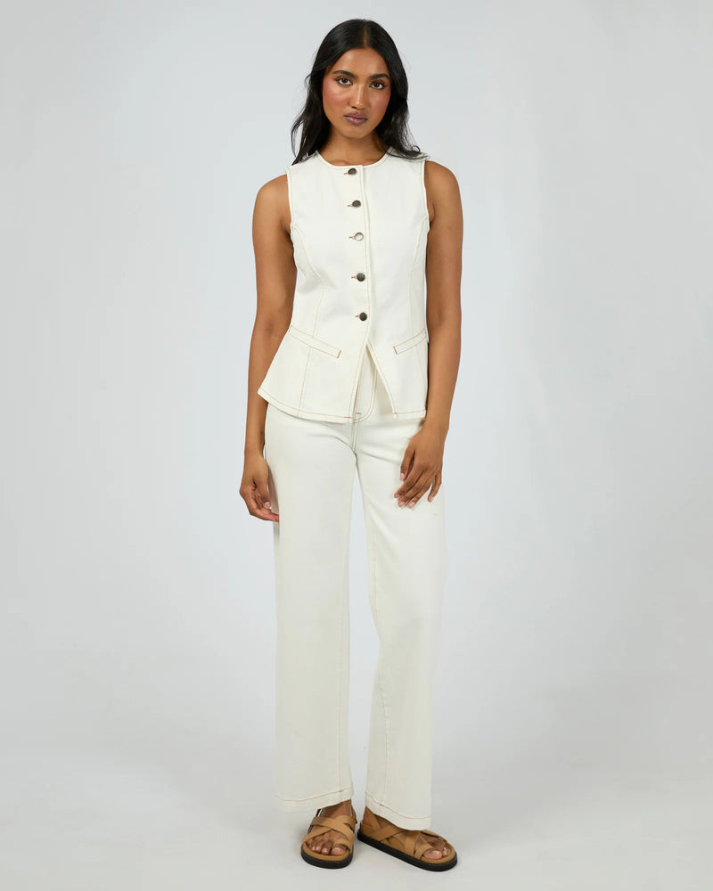 Lena Denim Vest Vintage White