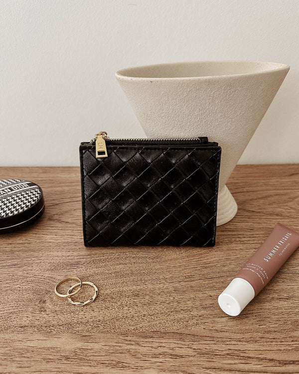 Lily Woven Wallet Black