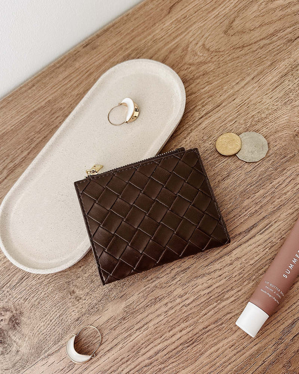Lily Woven Wallet Chocolate