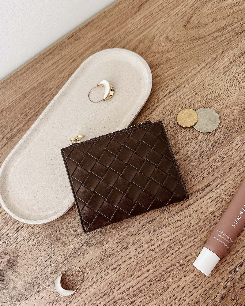 Lily Woven Wallet Chocolate