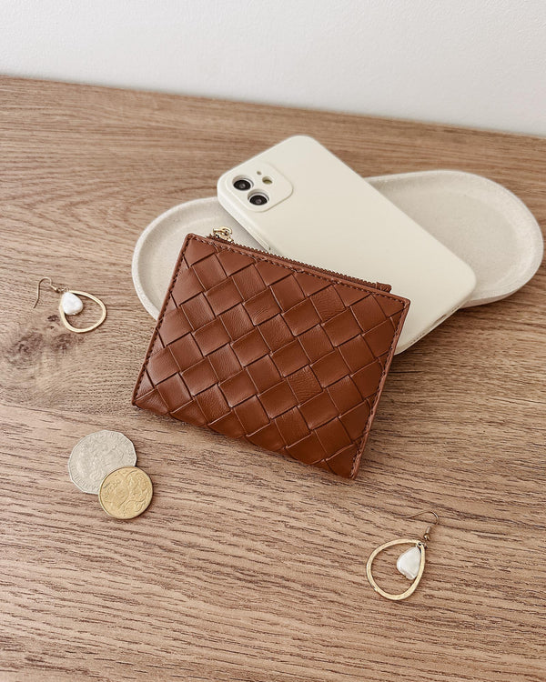 Lily Woven Wallet Tan