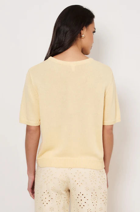 Lorelai Knit Short Sleeve Top Butter Yellow
