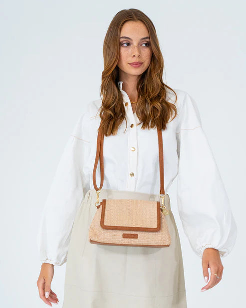 Lugano Crossbody Bag Tan Weave