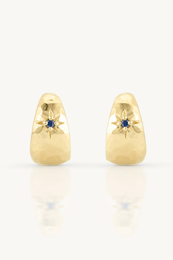 Mia Baby Sapphire Gold Hoops