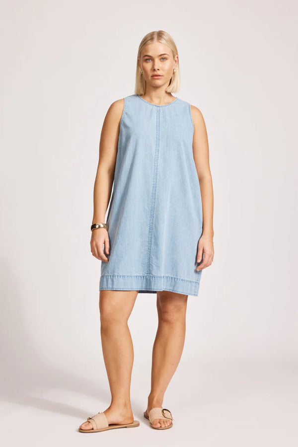 Melenia Denim Tank Dress Denim
