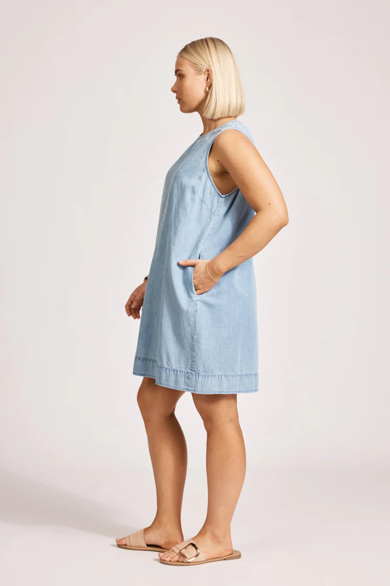 Melenia Denim Tank Dress Denim