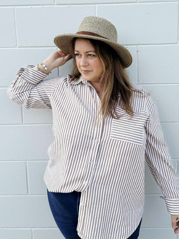 Braided Toyo Fedora Mix Brown