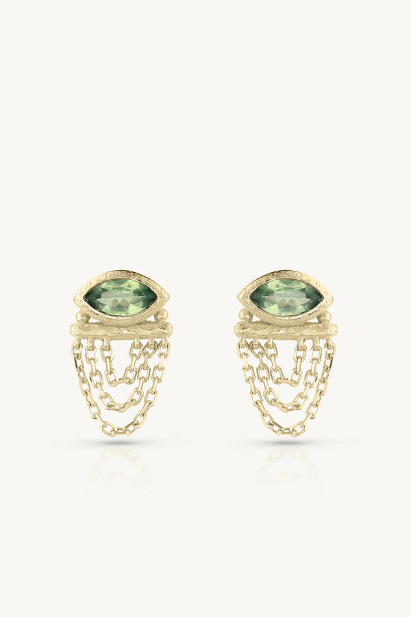Nyra Apatite Gold Earrings
