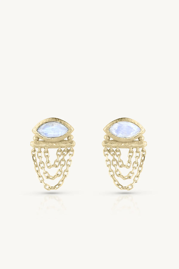 Nyra Moonstone Gold Earrings