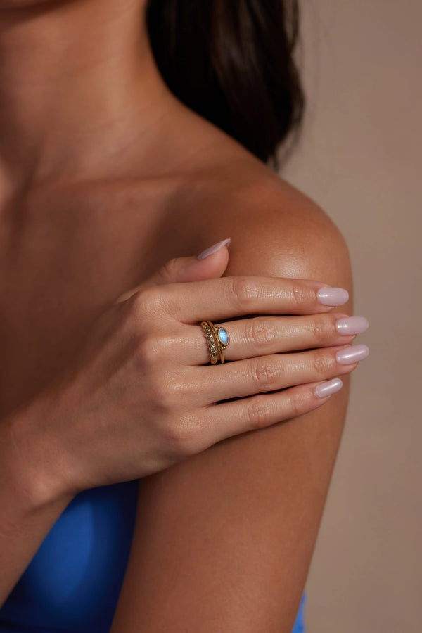 Nyra Marquise Moonstone Gold Ring
