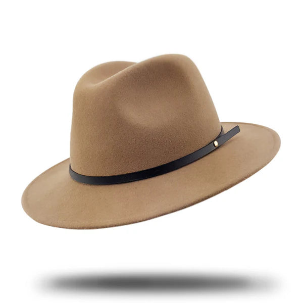Packable Felt Fedora Tan