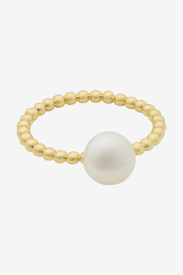 Cove Ring Gold Pearl