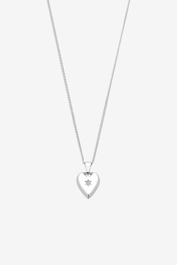 Stella Silver Heart Crystal Necklace
