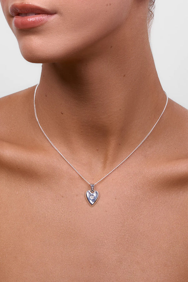 Stella Silver Heart Crystal Necklace