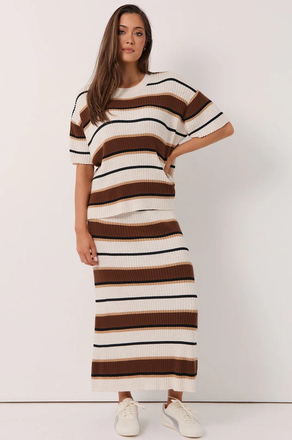 Taylor Rib Knit Stripe Skirt