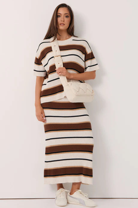 Taylor Rib Knit Stripe Skirt