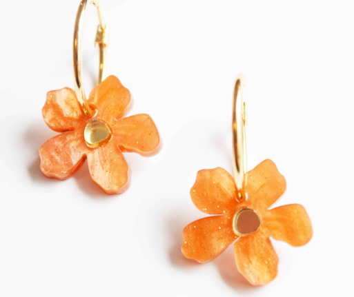 Wildflower Earrings  Peach