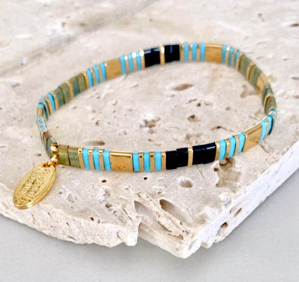 Ibiza Bracelet Vibrant Turquoise and Rich Bronze