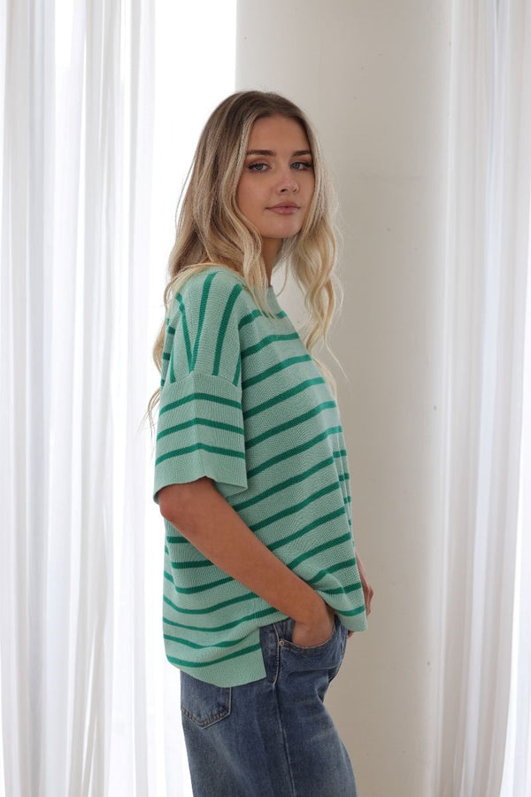 Dion Stripe Knit Green