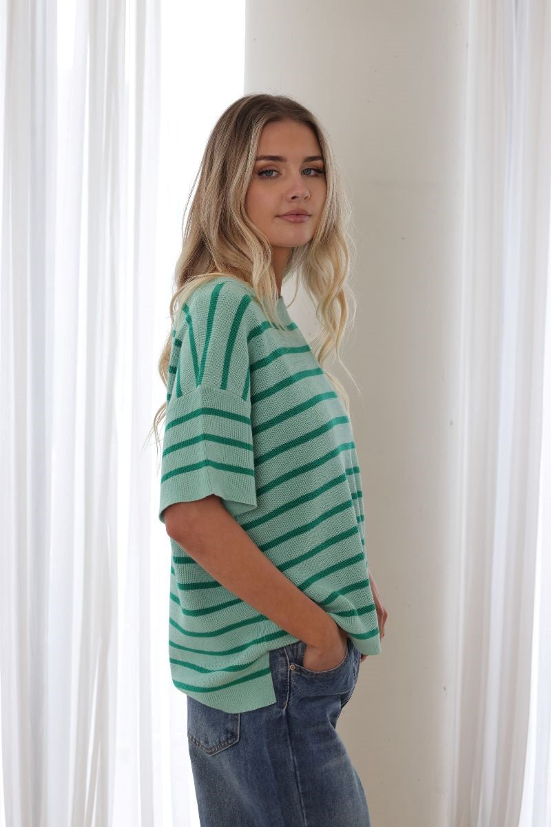 Dion Stripe Knit Green