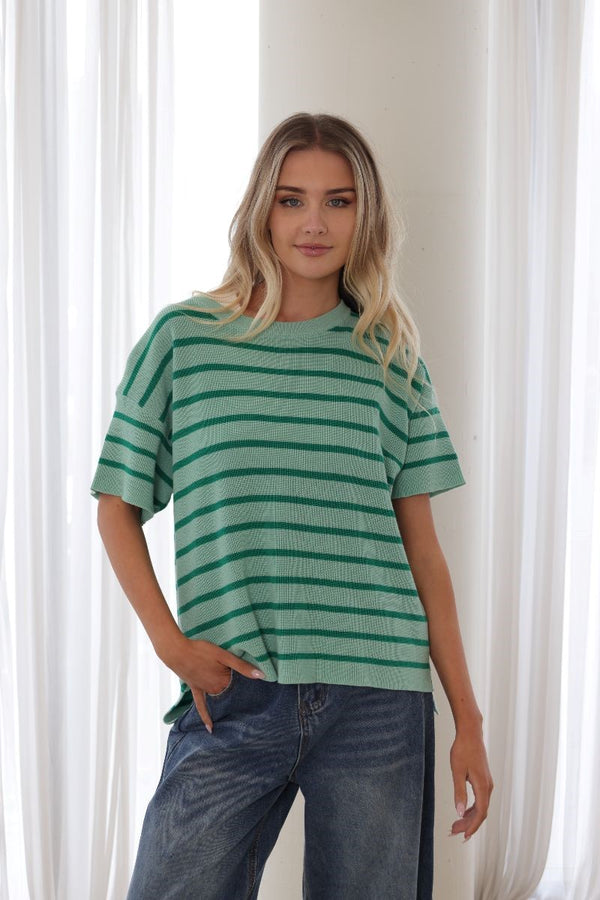 Dion Stripe Knit Green