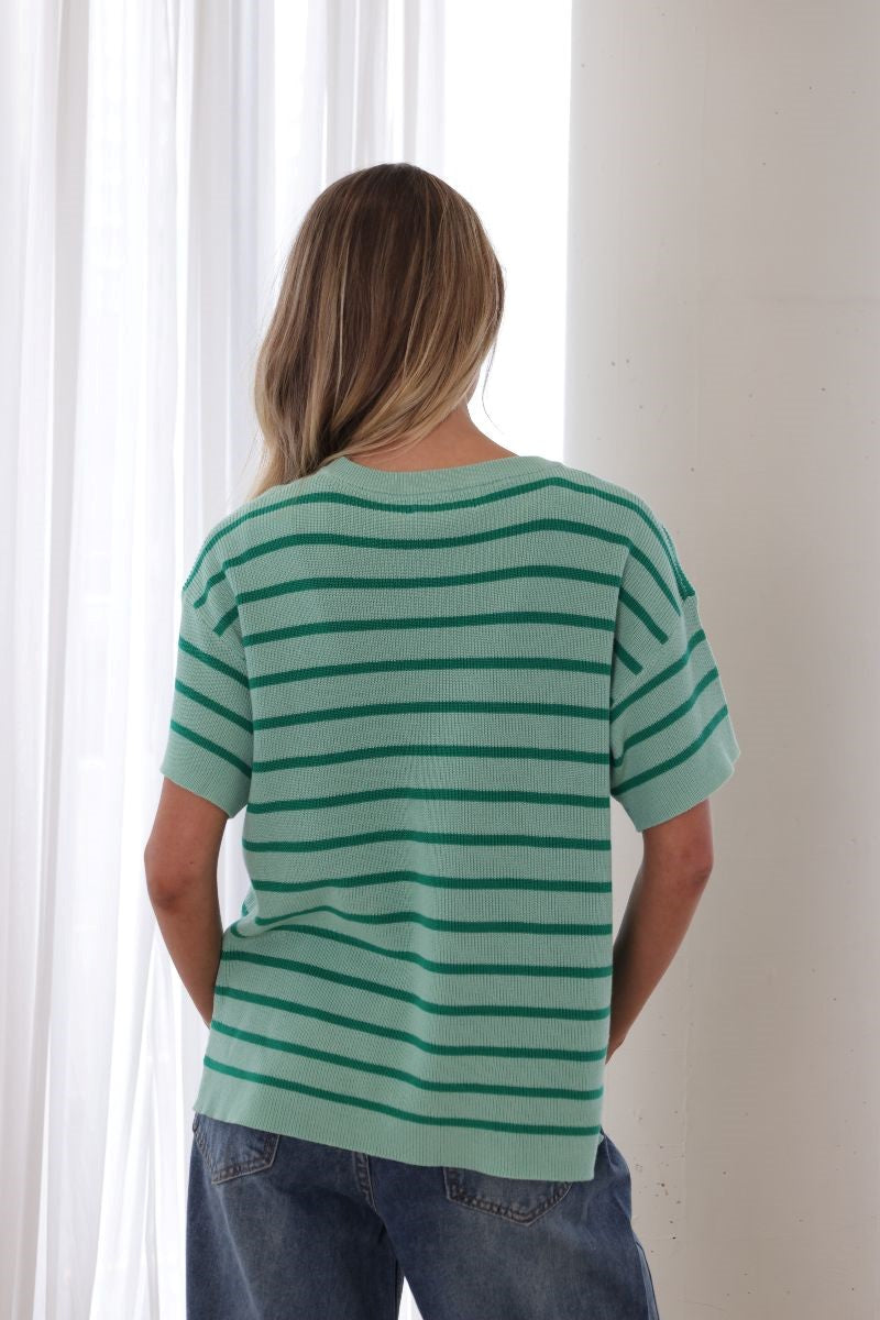Dion Stripe Knit Green