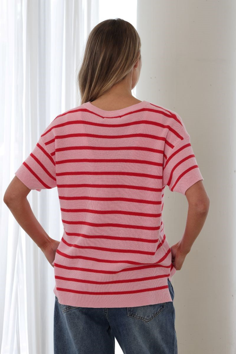 Dion Stripe Knit Pink