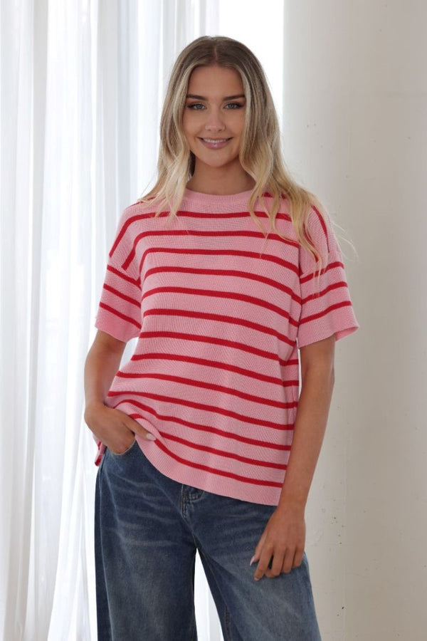 Dion Stripe Knit Pink