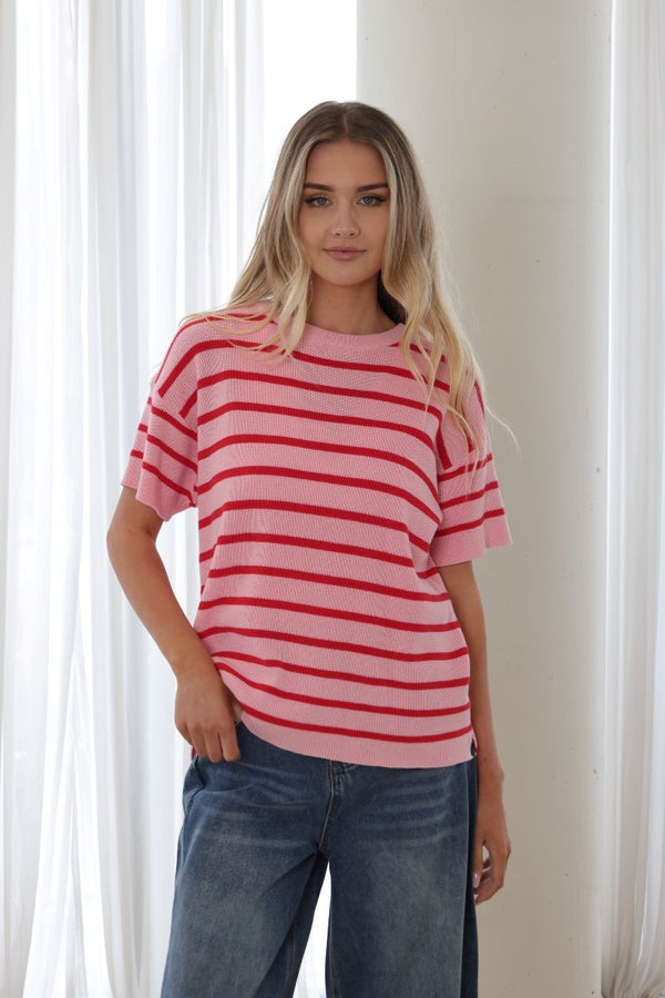 Dion Stripe Knit Pink