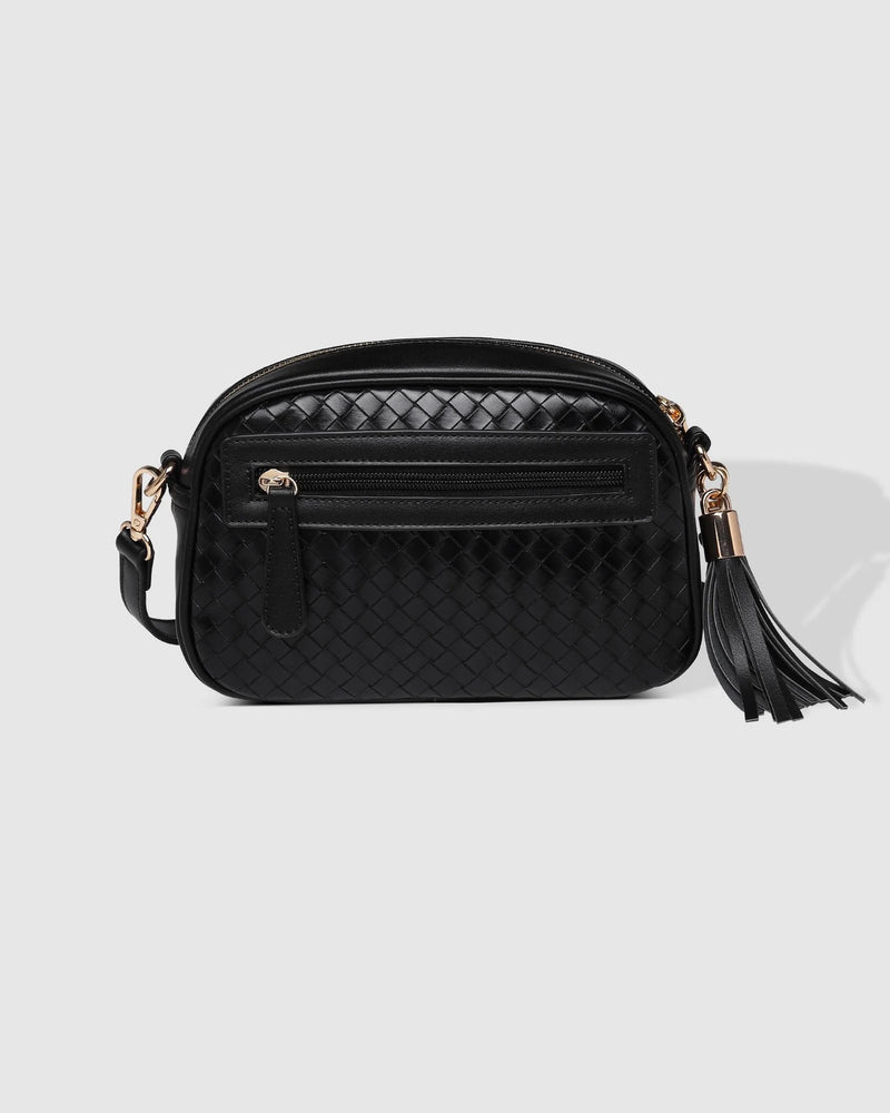 Jacinta Woven Crossbody Bag Black