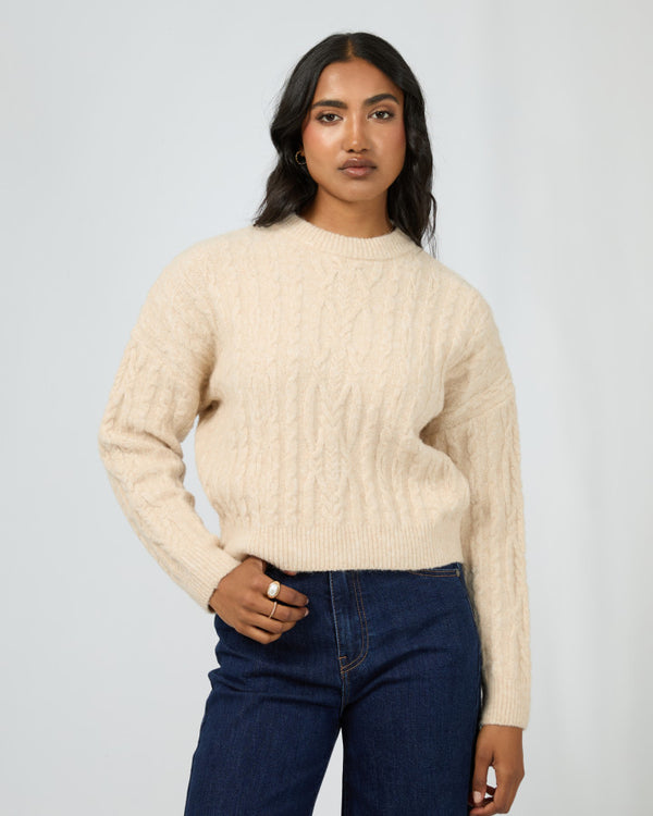 Margaux Cable Knit Vintage White