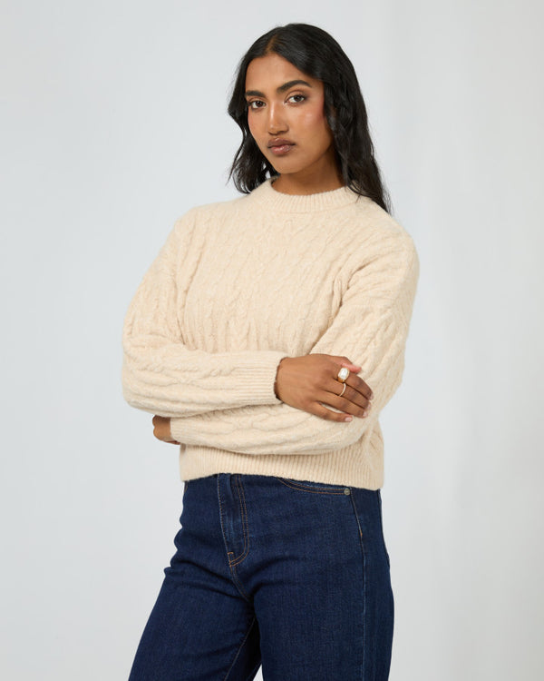 Margaux Cable Knit Vintage White