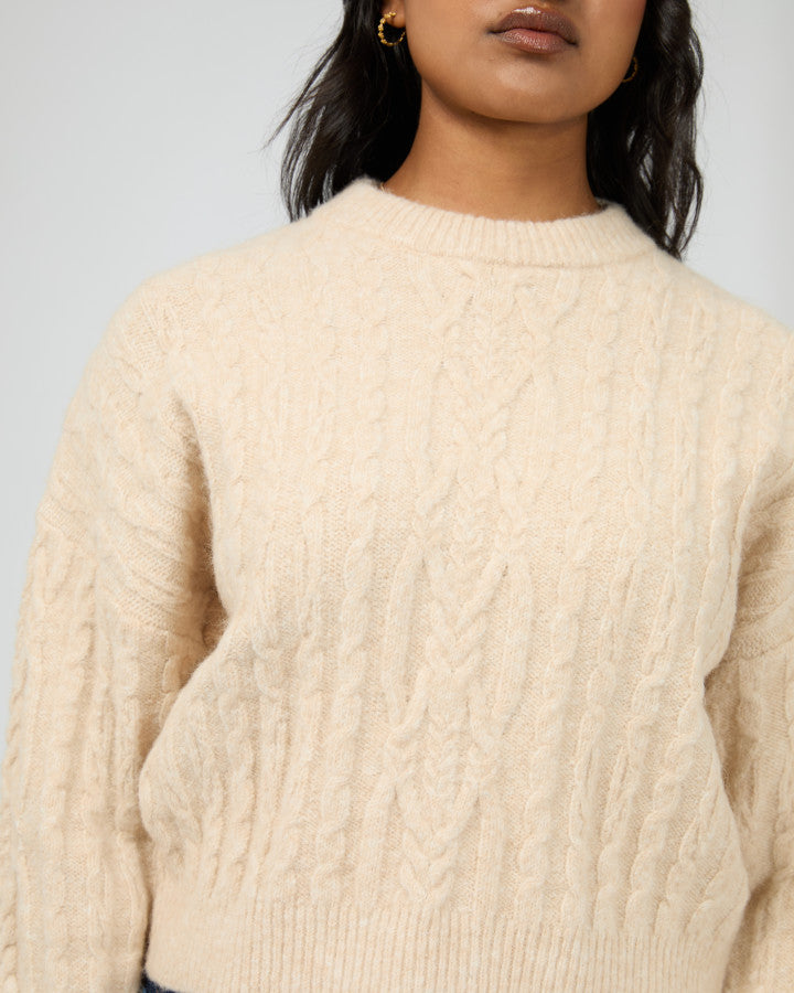 Margaux Cable Knit Vintage White