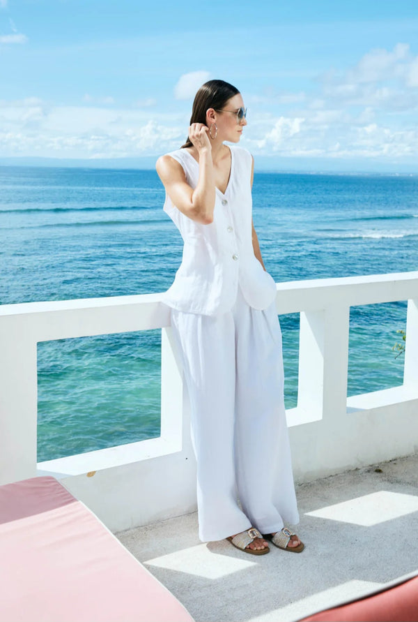Miramar Palazzo Pant White