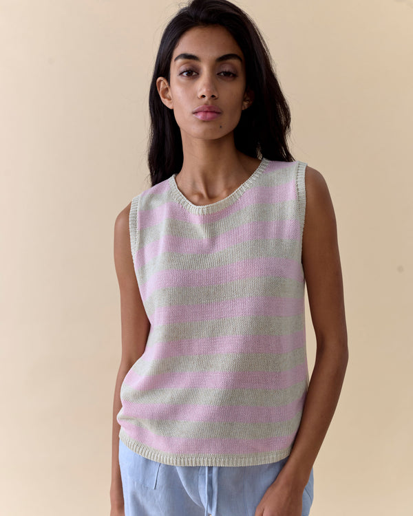 Stripe Sia Tank Pink