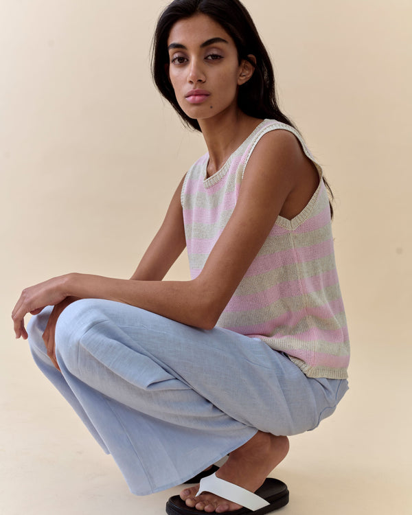 Stripe Sia Tank Pink