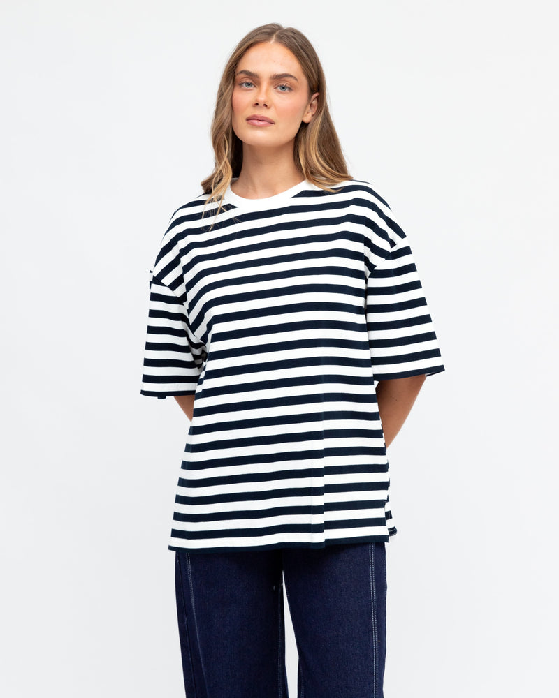 La Vida Stripe Tee Navy