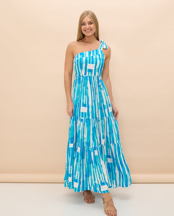 Larimar One Shoulder Maxi