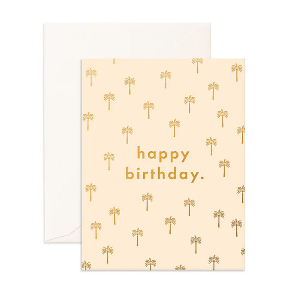 Golden Palms Birthday Card